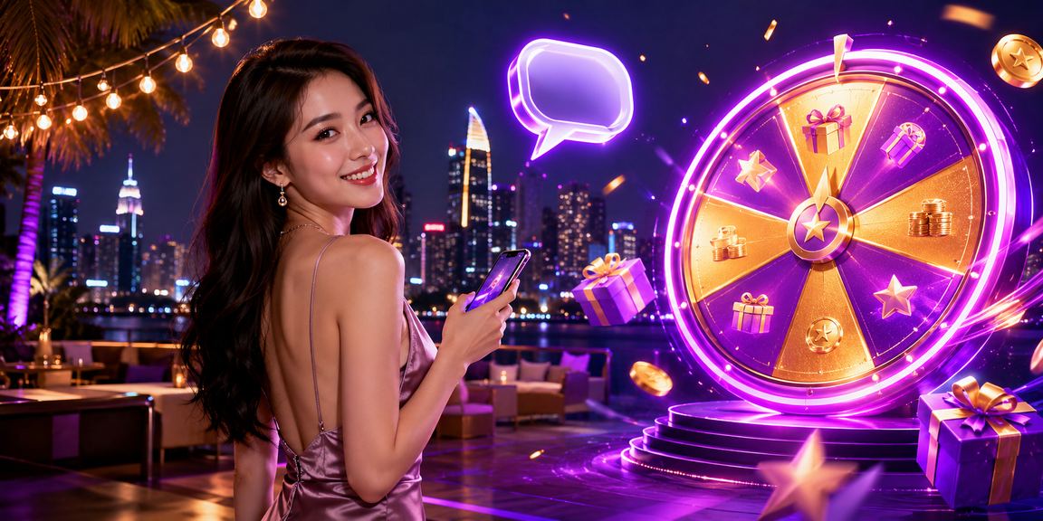 Bàn roulette neon sáng trưng trong không gian casino đêm tại TP. Hồ Chí Minh